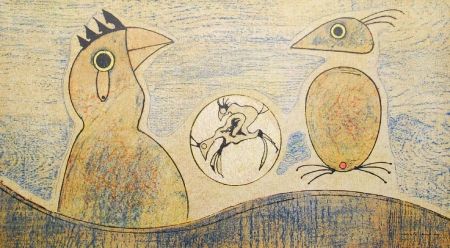 Lithographie Ernst - Oiseaux / Birds
