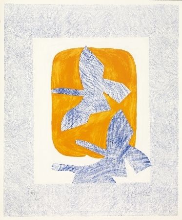Lithographie Braque - Oiseaux en vol