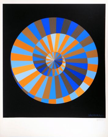 Siebdruck Vasarely - Olympia, Ciel et Soleil (composition cinétique)
