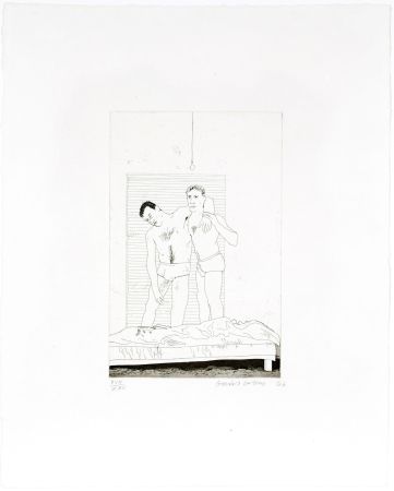 Radierung Hockney - One night