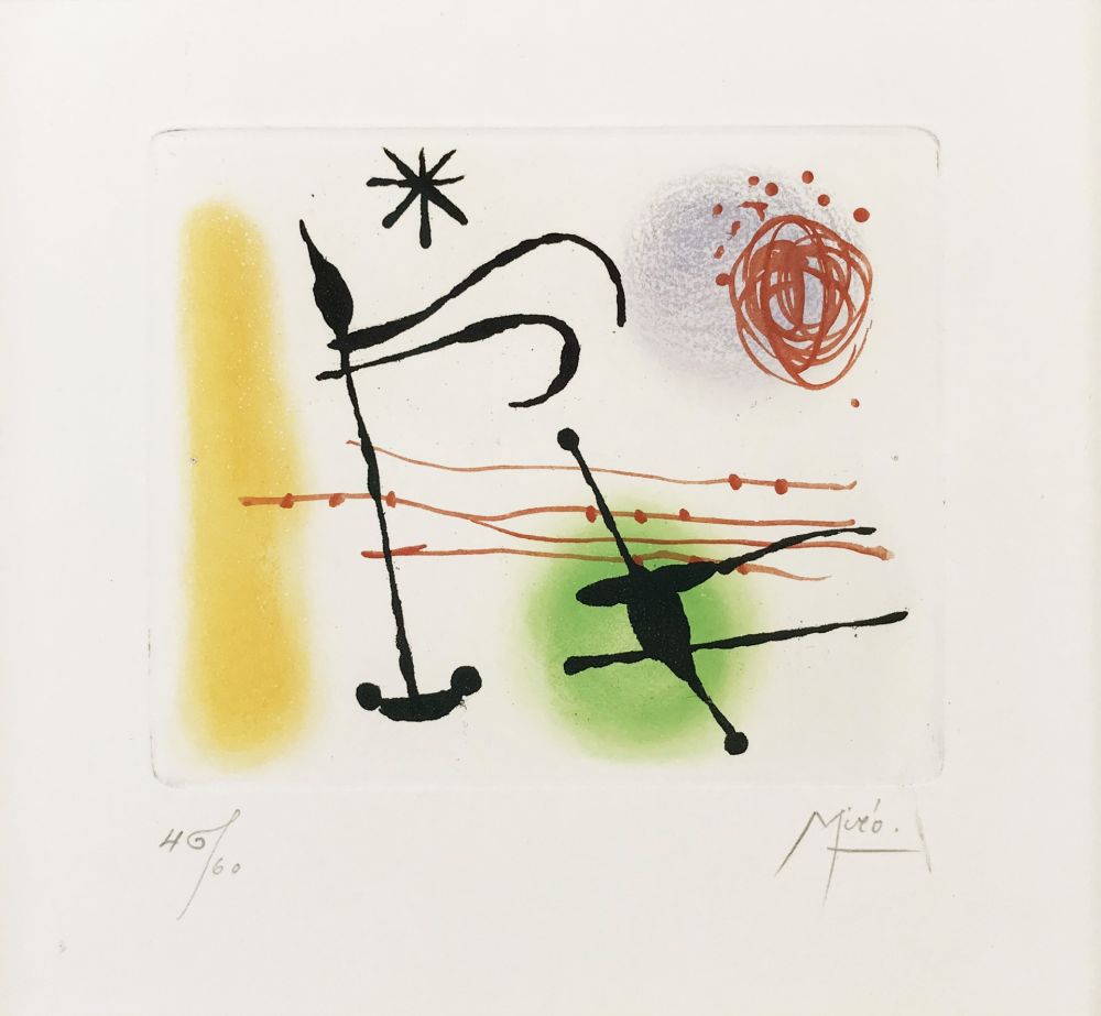 Radierung Und Aquatinta Miró - ONE PLATE (FROM LA BAGUE D'AURORE SUITE)