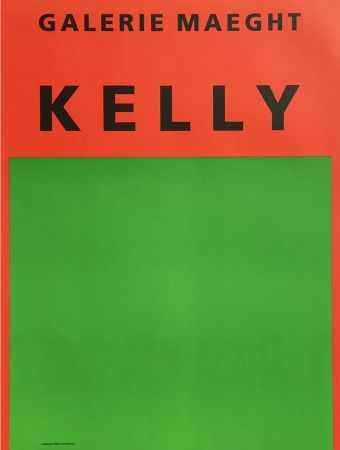 Lithographie Kelly - ORANGE ET VERT. Afiiche lithographie originale (1964).