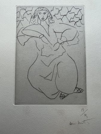 Stich Matisse - Orientale assis, voile sur la tete    /  Oriental seated, veil on the head