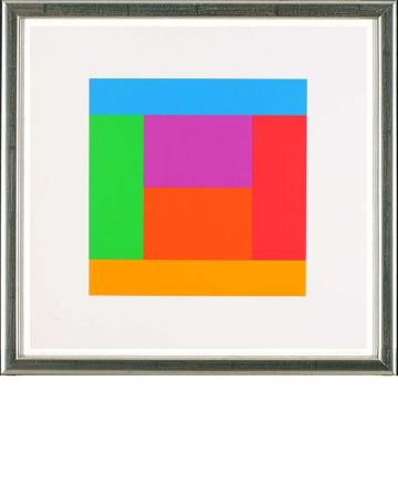 Siebdruck Bill - O.T., Quadrat in 5 Farben, 1983