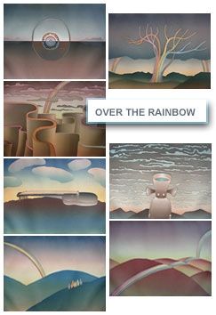 Radierung Und Aquatinta Folon - Over The Rainbow (complet suite)