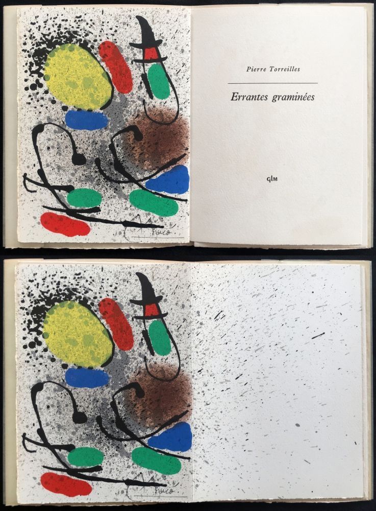 Illustriertes Buch Miró - P. Torreilles : ERRANTES GRAMINÉES.Une lithographie originale signée (1971)