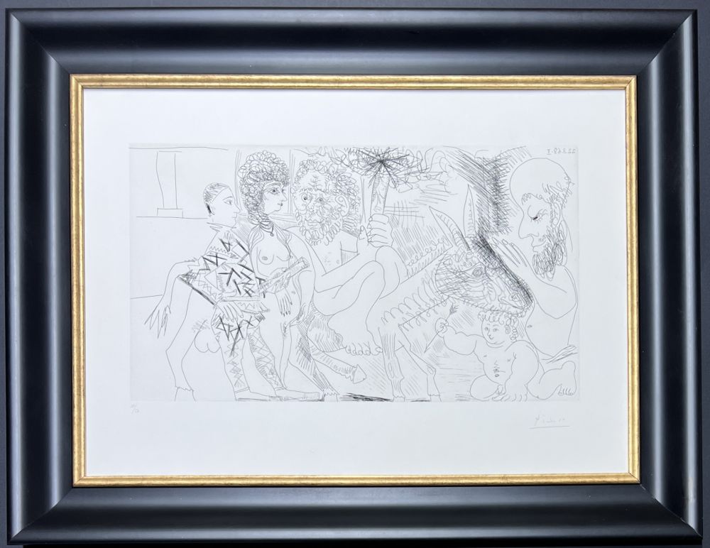 Stich Picasso - Pablo Picasso ( 1881 – 1973 ) – hand-signed etching on BFK Rives paper - 1968