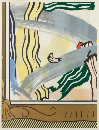 Holzschnitt Lichtenstein - Painting in Gold Frame, 1984