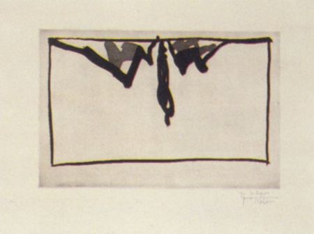 Aquatinta Hernandez Pijuan - Paisatge amb xiprers- IV