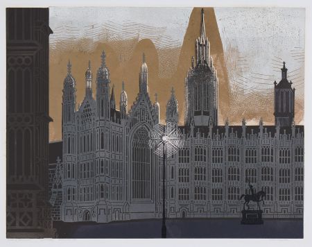 Linolschnitt Bawden - Palace of Westminster 