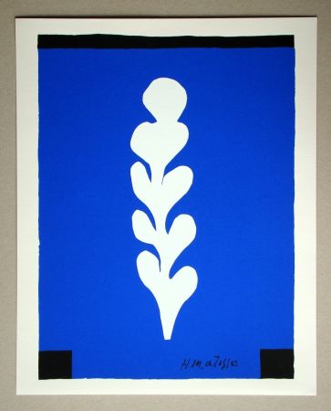 Siebdruck Matisse (After) - Palme blanche sur fond bleu