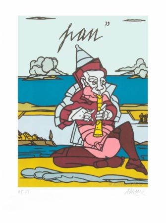 Lithographie Adami - Pan