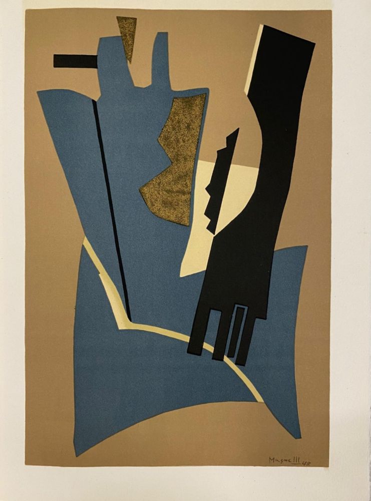 Lithographie Magnelli - Papier collé 1948