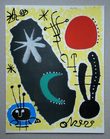 Pochoir Miró - Papier collé, 1955