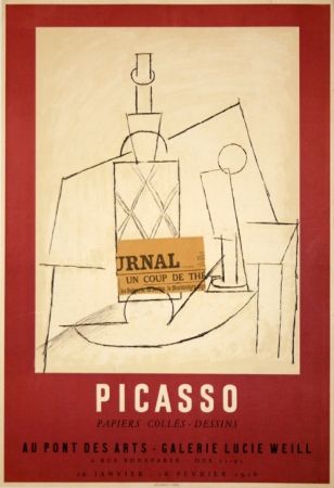 Plakat Picasso - Papiers Collés Exposition Lucie Weill 