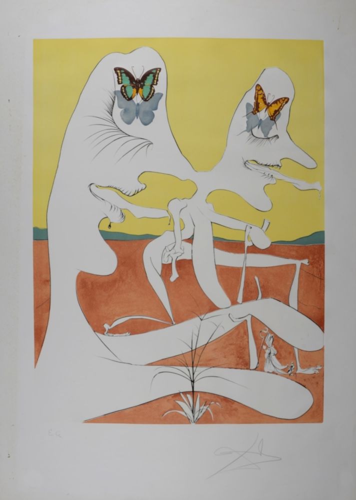 Kaltnadelradierung Dali - Papillons de l'anti-matière