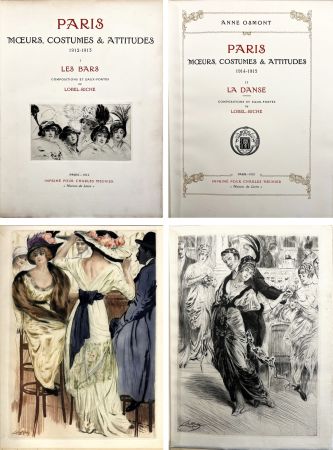 Illustriertes Buch Lobel-Riche - PARIS : LES BARS + LA DANSE. 2 volumes. 122 gravures (1912-1915)