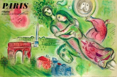 Lithographie Chagall - Paris L'Opera le Plafond de Chagall