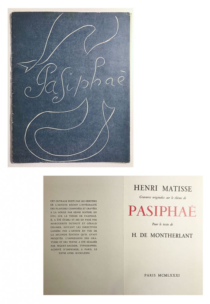 Illustriertes Buch Matisse - Pasiphae - Livret de présentation en reproduction