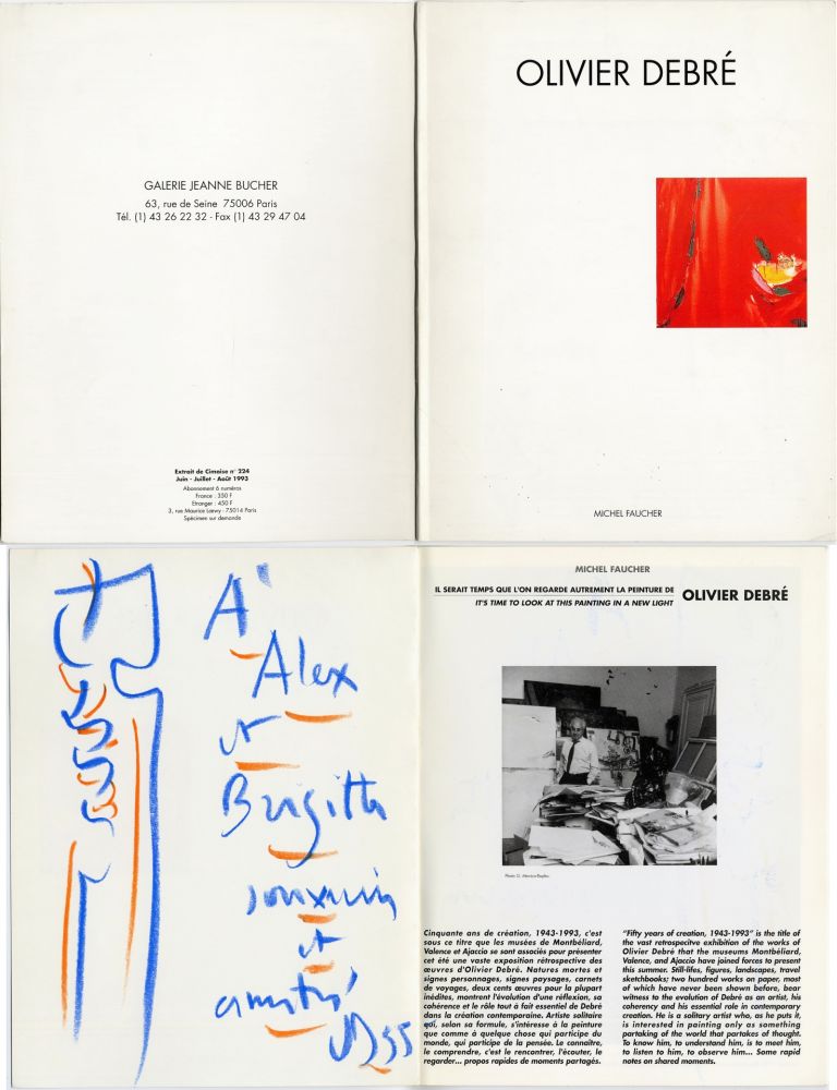 Keine Technische Debré - Pastel original sur un catalogue d'exposition (1993)