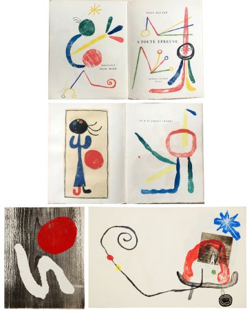 Illustriertes Buch Miró - Paul Eluard : À TOUTE ÉPREUVE. Avec dessin original signé (Gérald Cramer éditeur,1958)