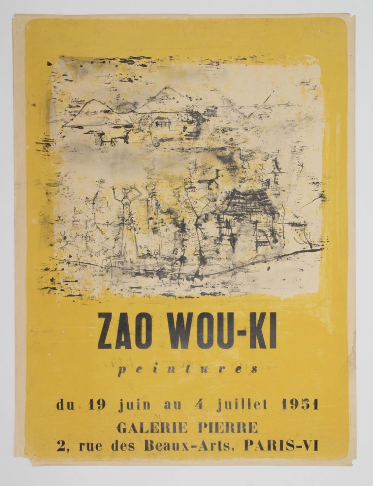 Lithographie Zao - PEINTURES. Affiche pour la Galerie Pierre, Paris, 1951.