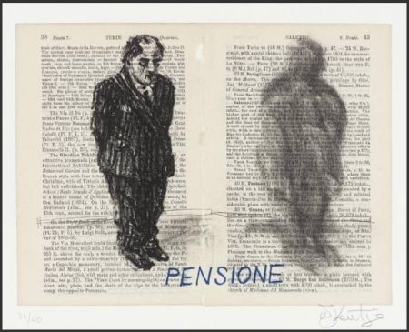 Lithographie Kentridge - Pensione from Untitled Baedecker portfolio
