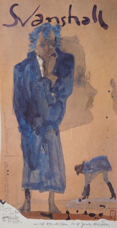 Illustriertes Buch Janssen - Personnages expressionnistes en bleu
