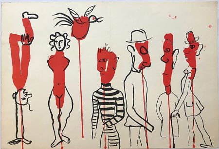 Lithographie Calder - Personnages II (1966)