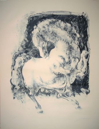 Lithographie Erni - Pferd