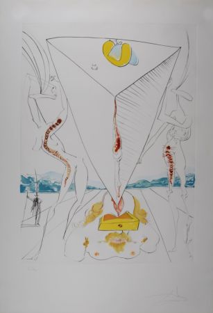 Kaltnadelradierung Dali - Philosophe écrasé par le cosmos