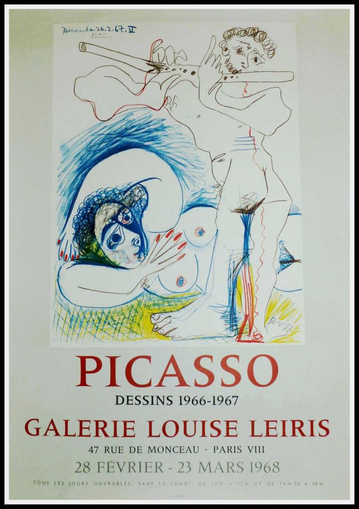 Plakat Picasso - PICASSO, DESSINS 1966-1967 GALERIE LEIRIS 1968