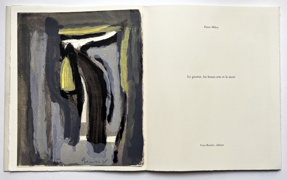 Illustriertes Buch Van Velde - Pierre Hébey : Le pierrot, les beaux-arts et la mort. Quatre lithographies de Bram van Velde (1981)