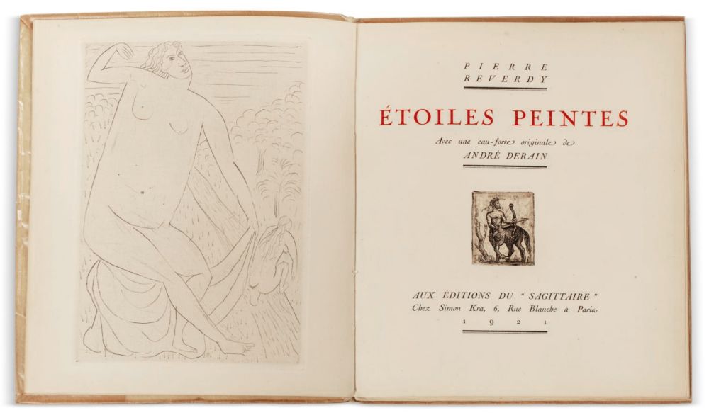 Illustriertes Buch Derain - Pierre Reverdy :  ÉTOILES PEINTES. Avec une eau-forte originale de André Derain (1921)