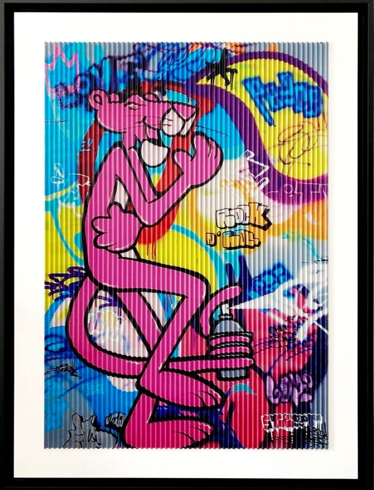 Siebdruck Fat - Pink Panther Rock & Roll