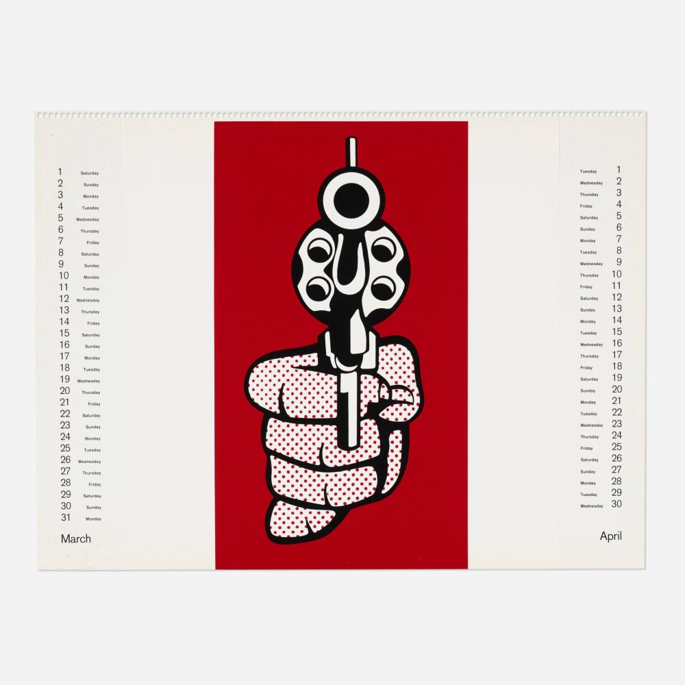 Siebdruck Lichtenstein - Pistol (from Banner, Multiples Calendar