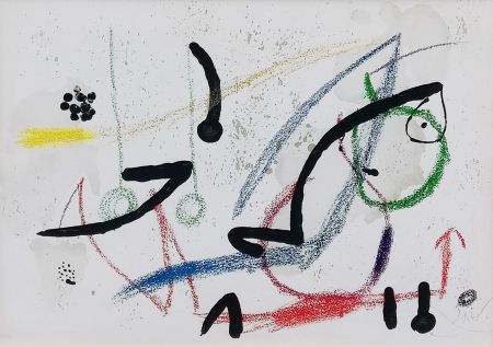 Lithographie Miró - PL. 9 (FROM MARAVILLAS CON VARIACIONES ACRÓSTICAS EN EL JARDIN DE MIRO)