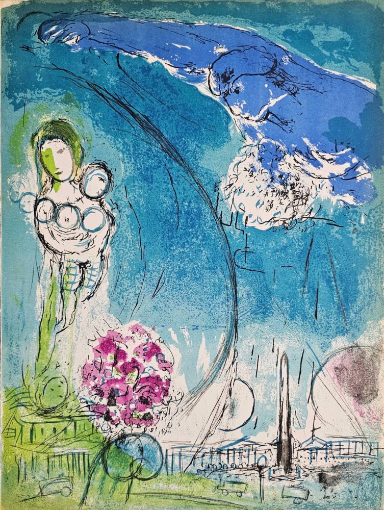 Lithographie Chagall - Place de la Concorde