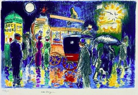 Lithographie Van Dongen - Place Pigalle by Night