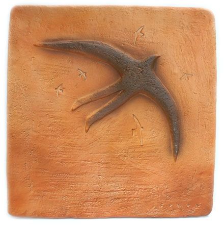 Keramik Folon - Plate - Bird Man - Homme oiseau
