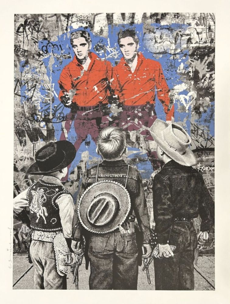 Siebdruck Mr Brainwash - Playing Cowboy