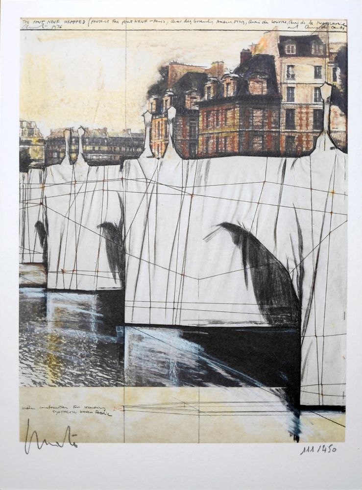 Lithographie Christo - Pont Neuf Wrapped