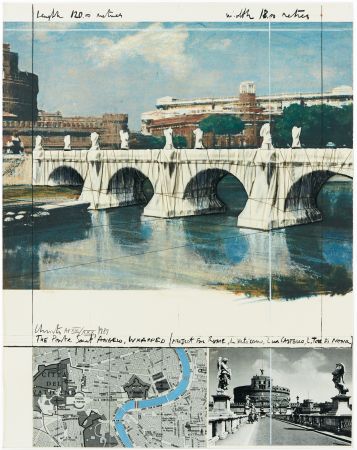Multiple Christo - Ponte Sant Angelo, Wrapped (Project for Rome)