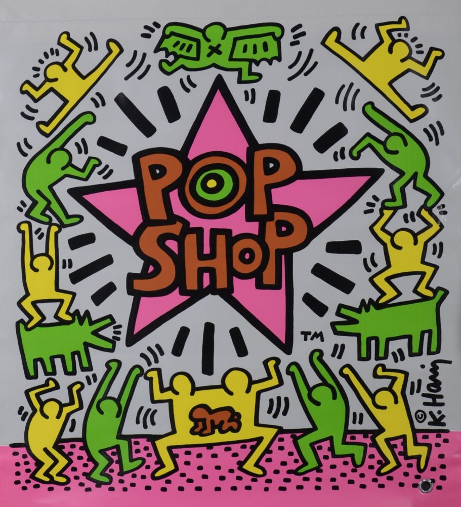 Siebdruck Haring - Pop shop Bag, 1986