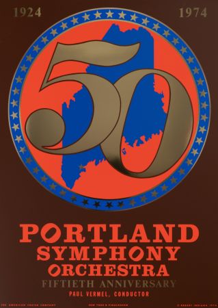 Siebdruck Indiana - Portland Symphony Orchestra, 50th Anniversary, 1974
