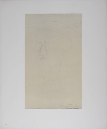Lithographie Modigliani - Portrait de Blaise Cendrars
