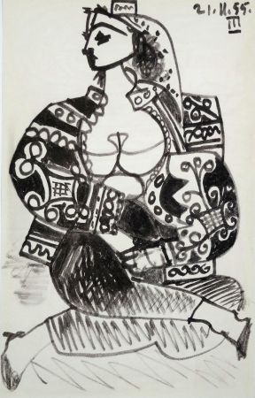 Lithographie Picasso - Portrait de femme