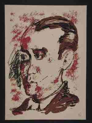 Siebdruck Lüpertz - Portrait de Lorca