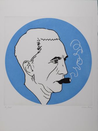 Stich Ray - Portrait de Marcel Duchamp, 1971 - Hand-signed