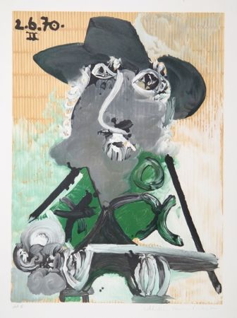 Lithographie Picasso - Portrait d'Homme Au Chapeau